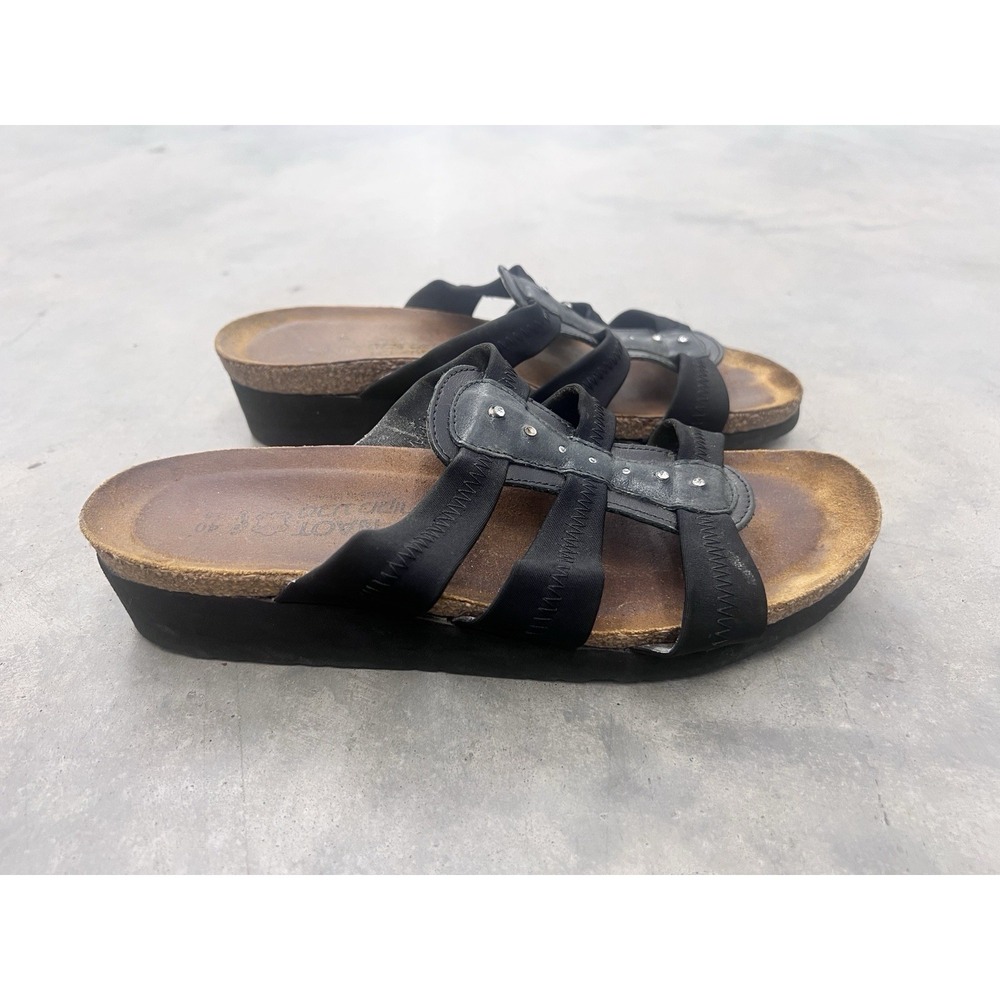 Naot Sandals Women's US 9 Black Open Toe Comfort Slip On Slide Casual Beach